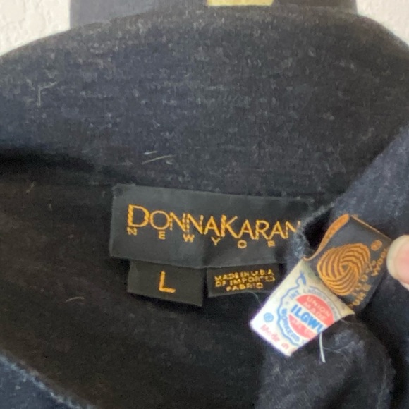 vtg Donna Karan Wool Coat Dress w Pockets • USA - Picture 5 of 14